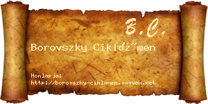 Borovszky Ciklámen névjegykártya